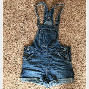 GAP brand overall jean shorts